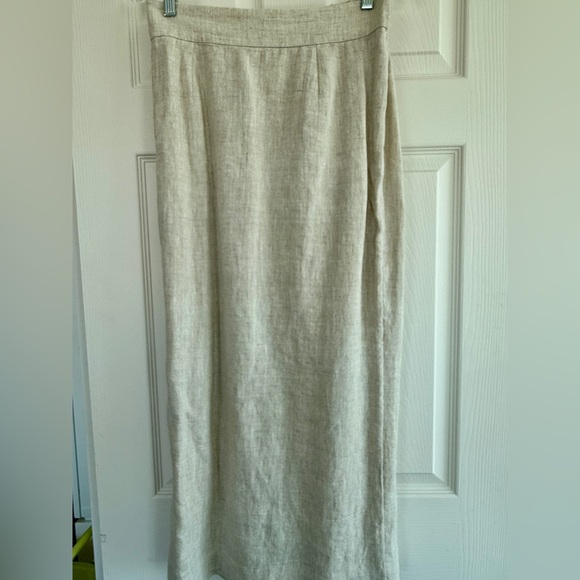 Posse Linen Emma vest and Emma pencil midi skirt set, natural, size M - Picture 9 of 14